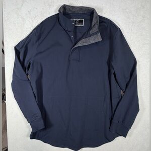 BYLT Basics XL Elite+ Drop Cut Pullover Heavy Performance Herringbone Wool Navy